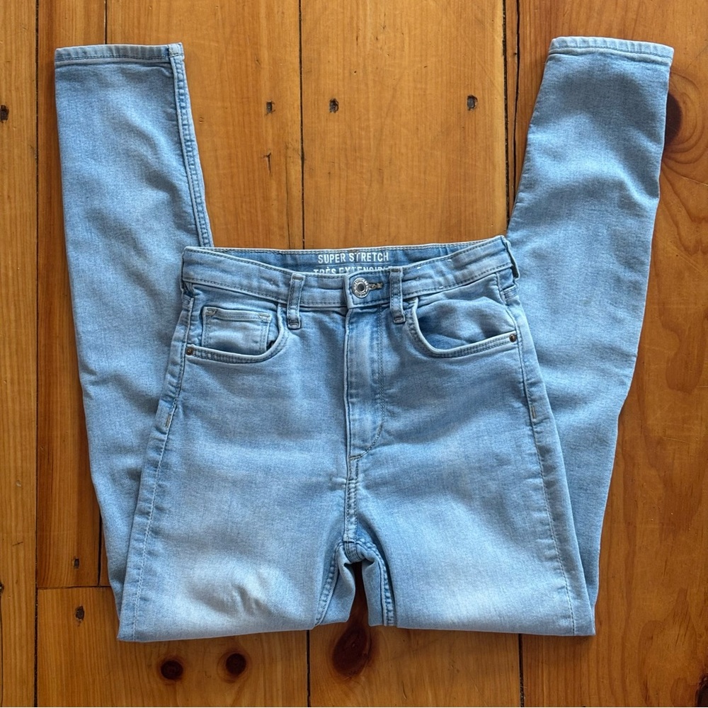 &Denim Light Wash High Waist Skinny Jeans Girls Size 12